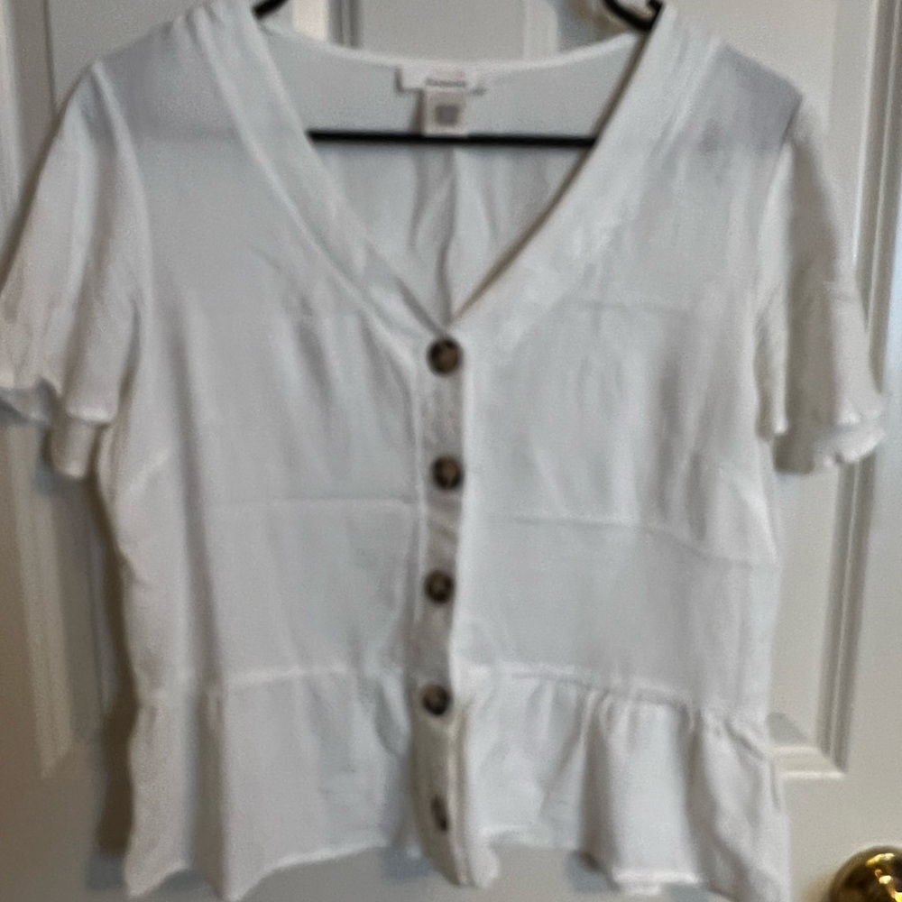 Urban romantics white button blouse